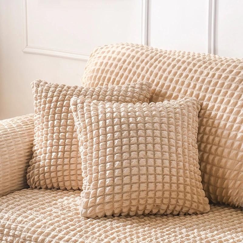 

Наволочка из хлопчатобумажной ткани, декоративная эластичная наволочка для дома, гостиной, дивана, однотонные наволочки 45x45 см