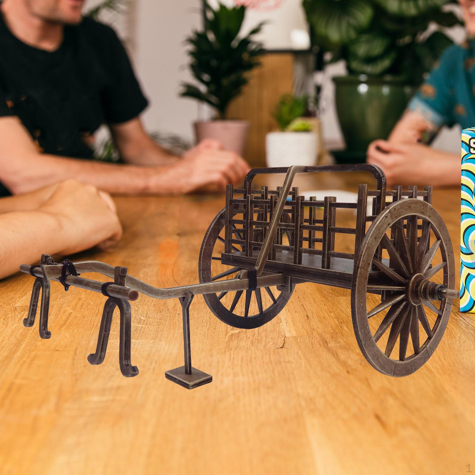 1/10 Ancient Chinese Carriage Model Building Kit,Traditional Vehicle DIY Craft,Table
