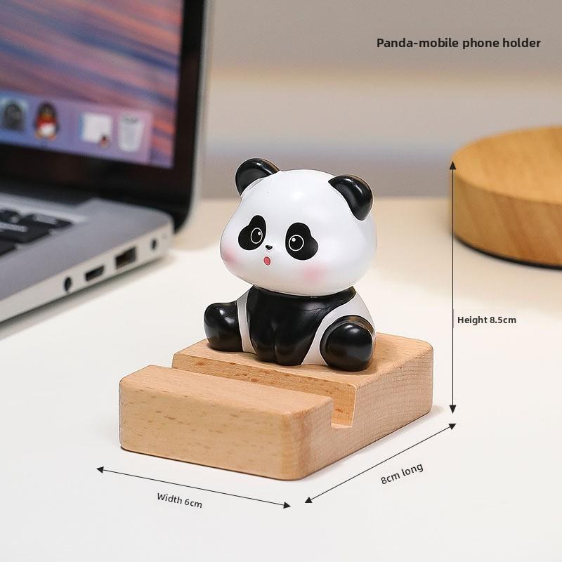Panda Phone Stand Cute Resin Desk Accessory For Office Gifts And Home Decor