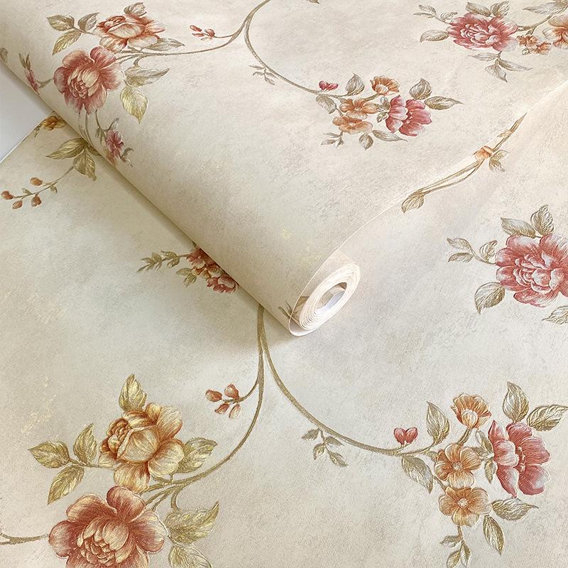 European Small Floral Wallpaper Warm Bedroom Living Room Beauty Salon Tv Background Wall Decoration Vine Flower Wallpaper