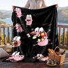 Warm Flannel Blanket Courage The Cowardly Dog Pattern, Lightweight Comfortable Throw Blanket for Bed Sofa Use