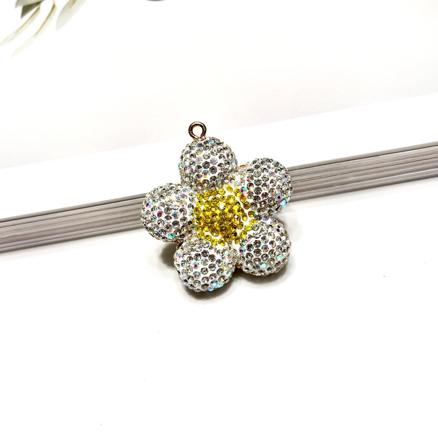 Sunflower Rhinestone Five-Petal Flower Keychain DIY Pendant Accessories
