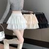 White French Ballet Style Puffy Cake Skirt Women's Summer New Ruffle Short Skirt High Waist A-line Lace Skirt