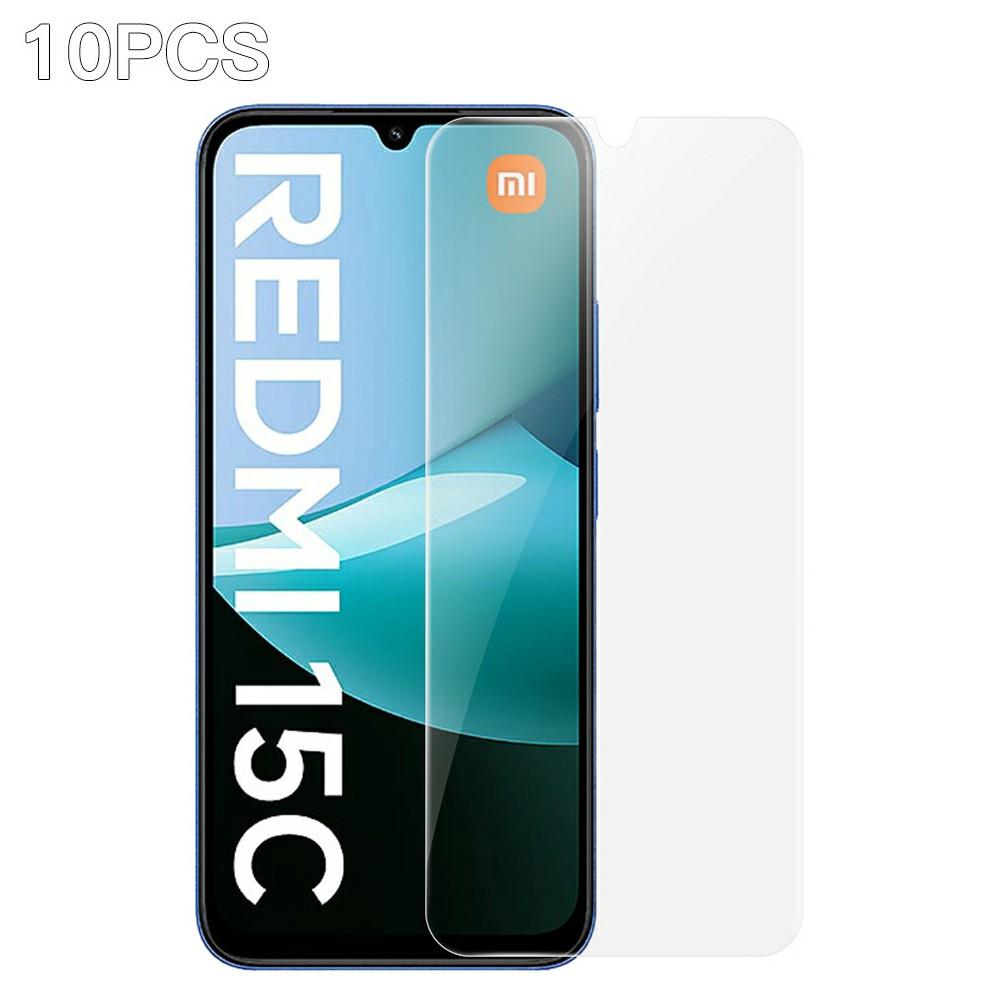 RURIHAI 10 Stück für Xiaomi Redmi 15C 4G (EU) (173 mm)/15C 5G (EU) (173 mm) Displayschutzfolie 0,26 mm 2,5D Hohe Aluminium-Silizium-Glasfolie