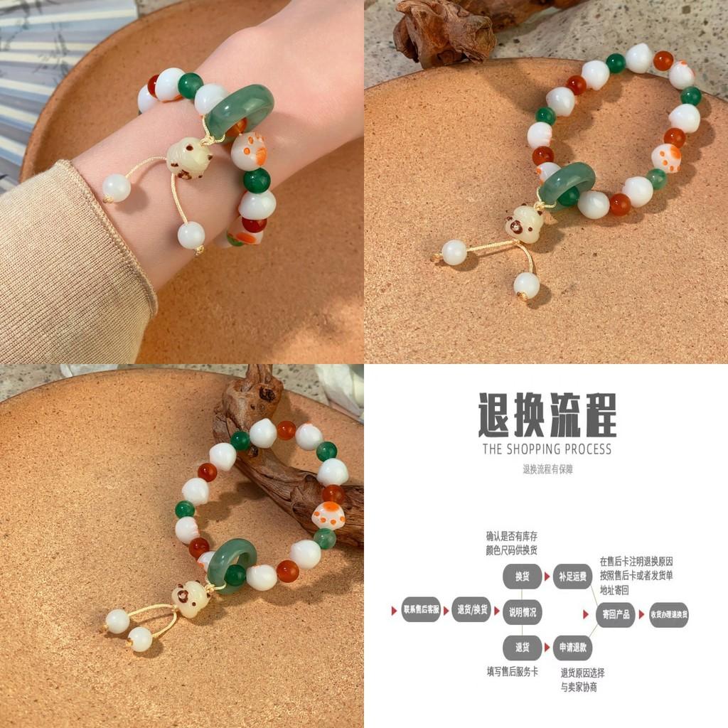 Unique Summer 2024 New Chinese Style Resin Cat Paw Beaded Bracelet For Women