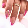 Almond-Shaped Glitter Reusable False Nails: European & American Style Design