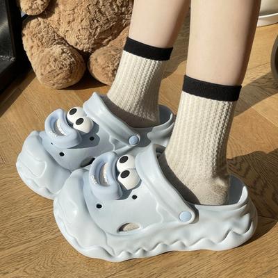 Fashion DIY Cute Cartoon Slippers For Women Indoor Street Shoes Soft EVA Fashion Clogs Thick Sole Close Toe Female Platform Sandals
