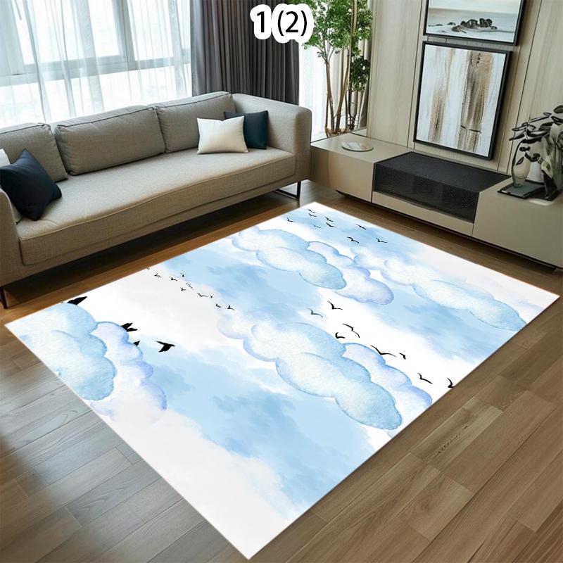 Cloud Pattern Carpet Soft Fluffy Rugs Living Room Bedroom Decor Modern Abstract Design Home Furnishing Blue White Floor Mat 40X60cm