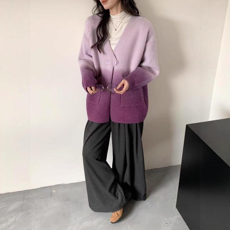 Strickjacke Damen Herbst Winter Neu Lässiger Stil Locker Große Größe Verdickt Pulloverjacke Damen