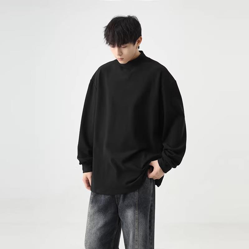 Men's Double-Sided Velvet Semi-Turtleneck Tee