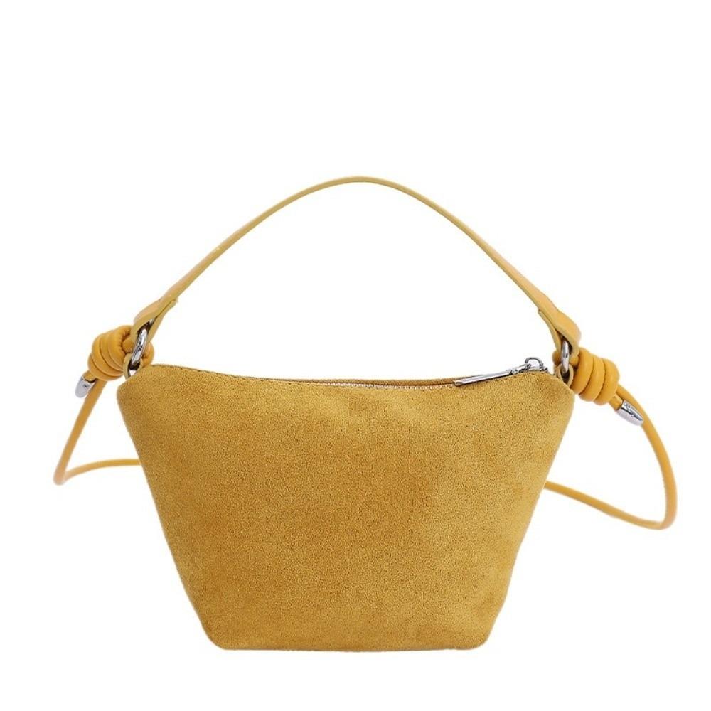 Trendy Korean Suede Handbags Candy Color Leisure Frosted Shoulder Purse Small Zipper Crossbody Bags Ladies