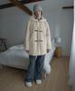 Poetseoul Hooded Fur Duffle Jacket_Beige
