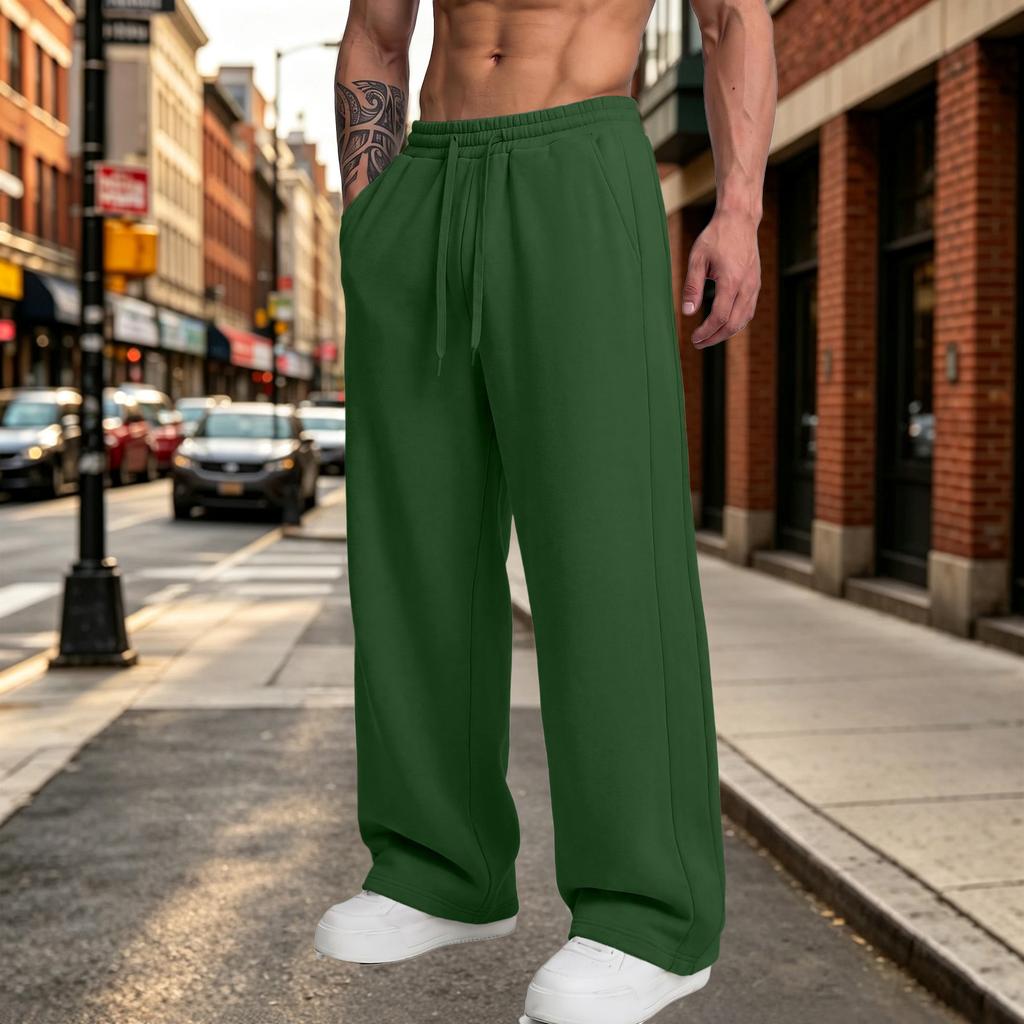 Pantaloni della tuta casual da uomo a vestibilità larga con elastico in vita per l'uso quotidiano