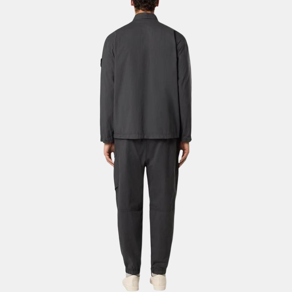 Stone Island Solid Color Logo Pocket Long Sleeve Shirt Men shirts Charcoal K1S1512000-15S0003-V0065