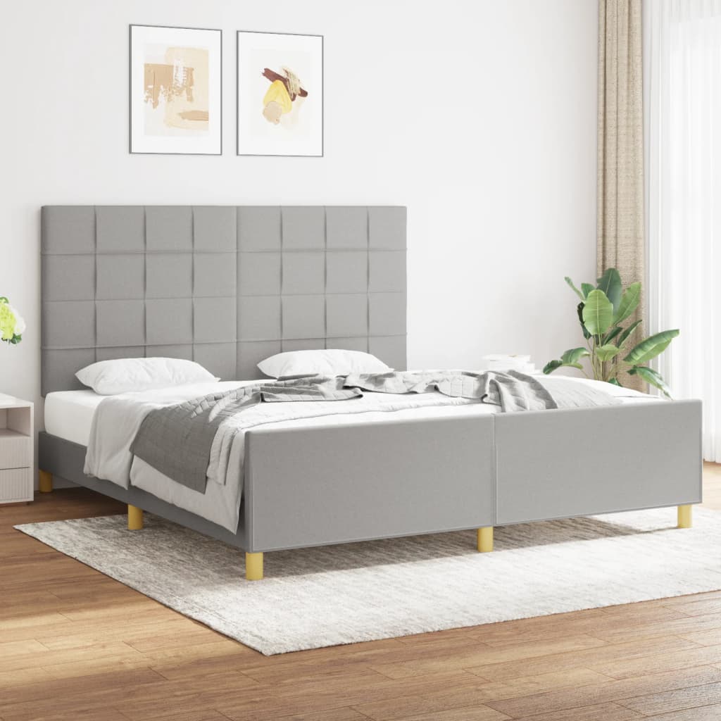 Bed Frame without Mattress Light Grey 180 x 200 cm Fabric