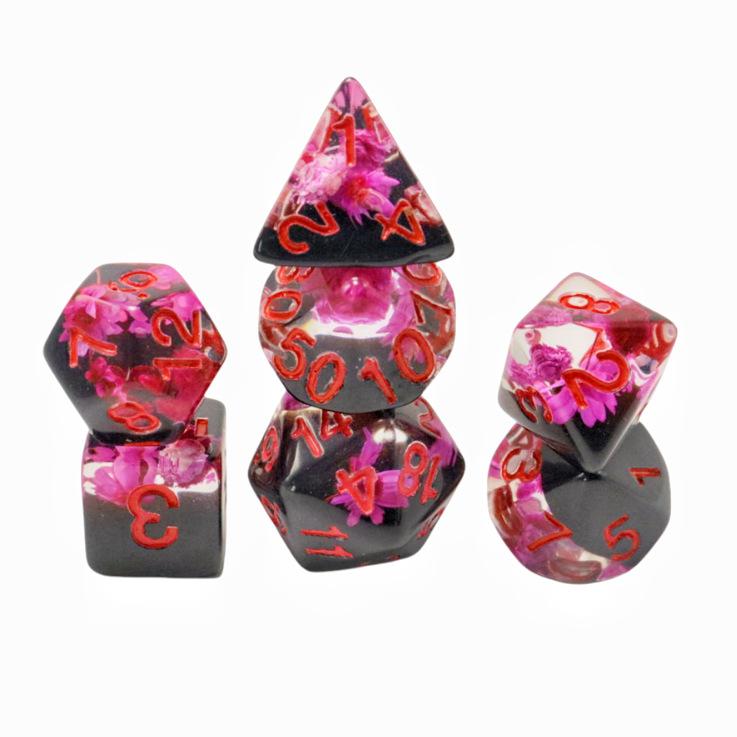 Novo Conjunto de 7 Dados Poliedros Acrílicos Brinquedos de Bar Preenchidos com Patos Crânio Cogumelo D6 D8 D10 D12 D20 Dados Role para Jogo Trpg