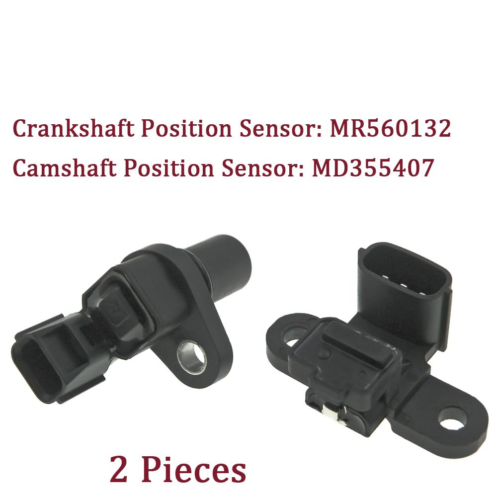 1 / 2 PCS Camshaft / Crankshaft Position Sensors MR560132 MD348074 MD355407 Fits Lancer 2002 2003 2004 2005 2006 2007 4Cyl 2.0L