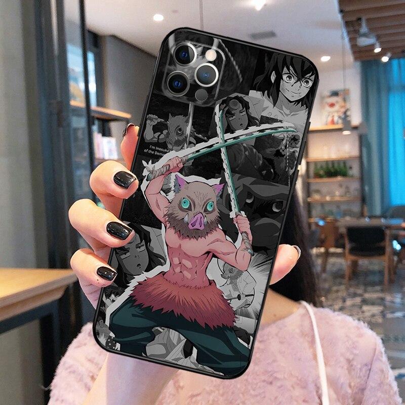 Demon Slayer Hashibira Inosuke Phone Case For iPhone 14 13 12 11 Pro Max Mini XR X XS Max 6 7 8 Plus SE 2020 Back Cover