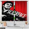 4K Ultra High Definition Scarface Movie Wall Decor 3D Printed Curtains for Living Room Modern Home Decoration Drapes (Red/Black