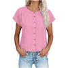 Women's Loose-Fit Short-Sleeve -Color -Neck Drop-Shoulder Casual Top