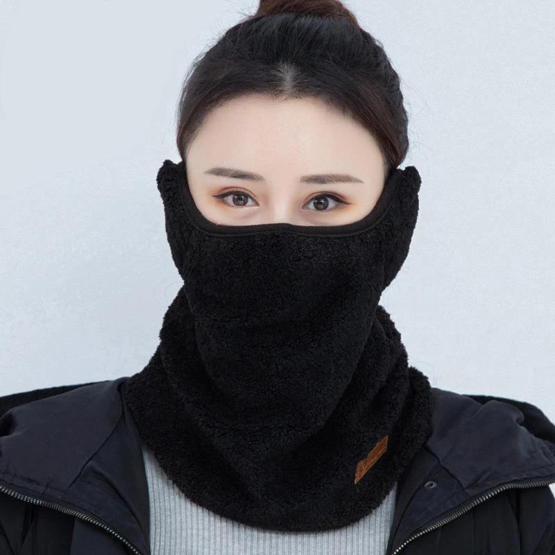 Winter Beanie Hat for Women Coral Fleece Cap Camping Outdoor Sports Thick Neck Scarf Ear Caps Balaclava Mask Bonnet Hats Masks