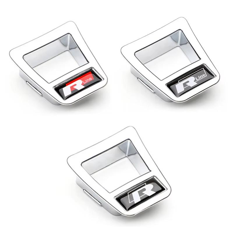 ABS Car Steering Wheel Trim Stickers R Logo Accessories For Volkswagen VW R-Line R GTI Polo T5 T-ROC Golf Passat Scirocco Jetta