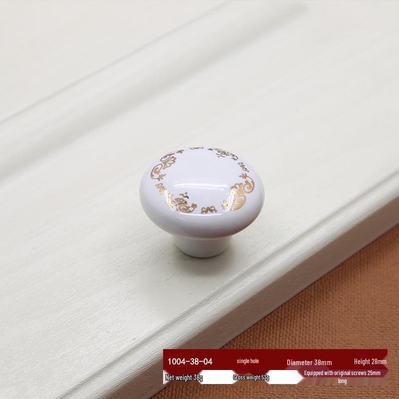 Орхидея Европейская Пасторальная Керамическая Белая Антикварная Ручка для Двери Шкафа