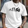 Men Evolution Graphic T-Shirt Polyester Regular Fit Round Neck Short Sleeve Machine Washable with Humorous