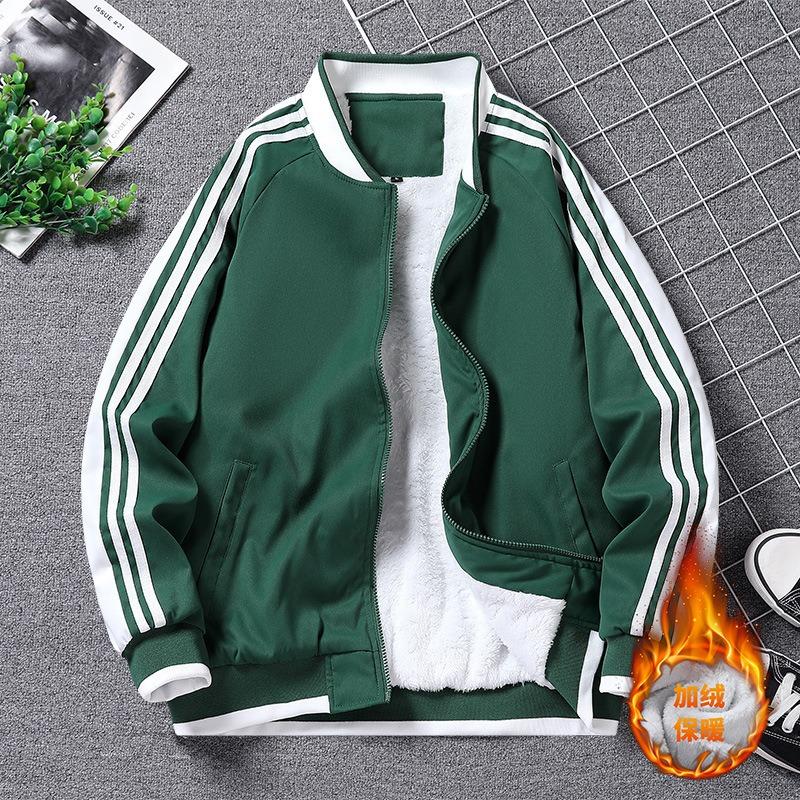 Fleece Thickened Jacket Men's Trendy Brand Loose Coat Casual Cotton Clothes Large Size