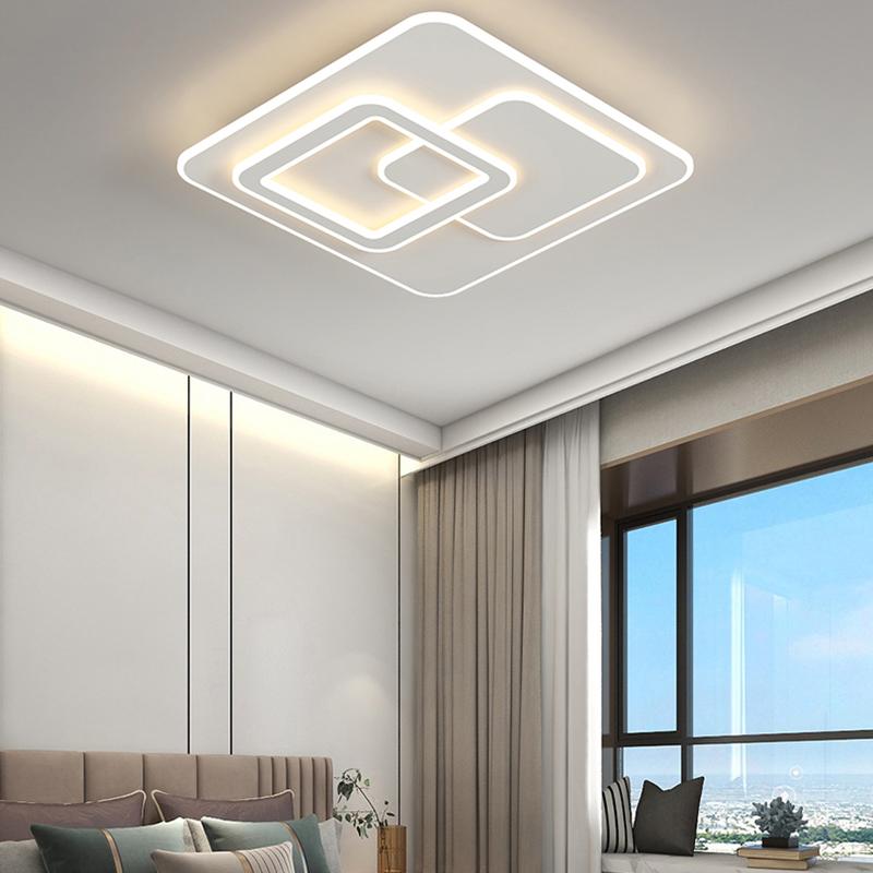 Plafoniera pătrată rotundă cu intensitate regulabilă, LED, modernă, simplă, pentru dormitor, iluminat pentru sufragerie, pentru interior