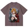 230 Gsm 100% Cotton Fullmetal Alchemist V6 Edward Print Unisex Heavy Cotton T Shirt