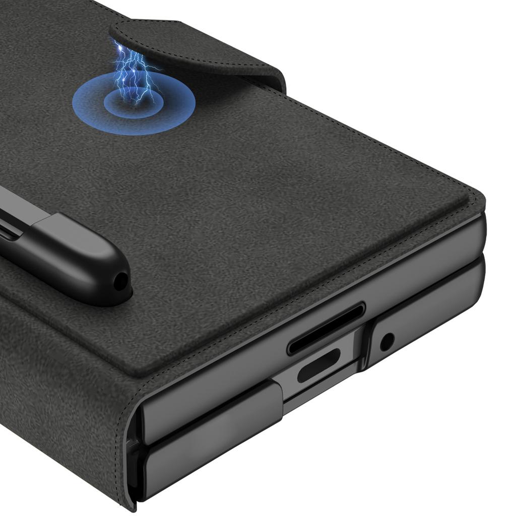 Samsung ZFold7 Handyhülle Faltbarer Bildschirm Panzer Flip Lederhülle Stifthalterung Schale Folie Kann Abnehmbar Sein