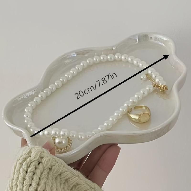Cloud-shaped ceramic jewelry tray, suitable for women, multi-functional storage,  for storing accessories and small items, ideal for Mother's Day