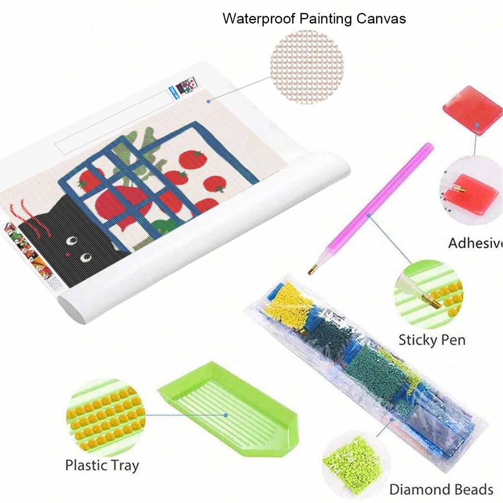 Diamond Art Kit for Beginners TomatoCat Full Drill 5D Rhinestone Painting Relaxing Hobby Craft Home Decoration Wall Decor