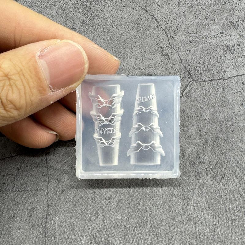 Transparente Silikon Nagelkunstform Exquisite Handgefertigte Schmetterlingsschleife Blume 3D Nagelkunstzubehör DIY Kreative Nagelkunstform Geschenk