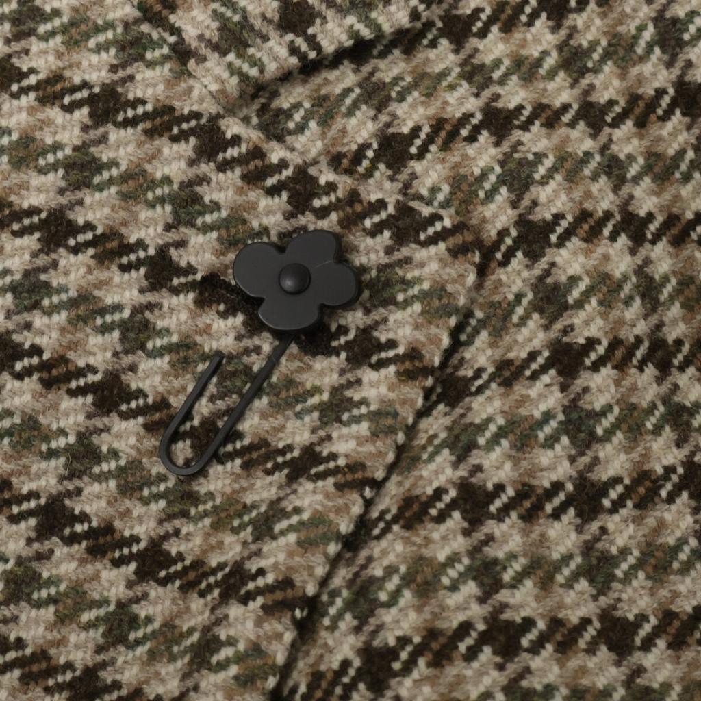 LARDINI JA23027 Brown Houndstooth Double Breasted Chester Coat Coat 42 BrownUsed