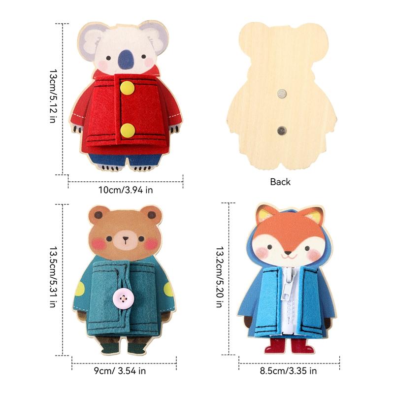 

Educational Button Zipper Snap Life Skills Learning Toy Kids Fine Motor Skills Training Montessori Sensory Toys Gift