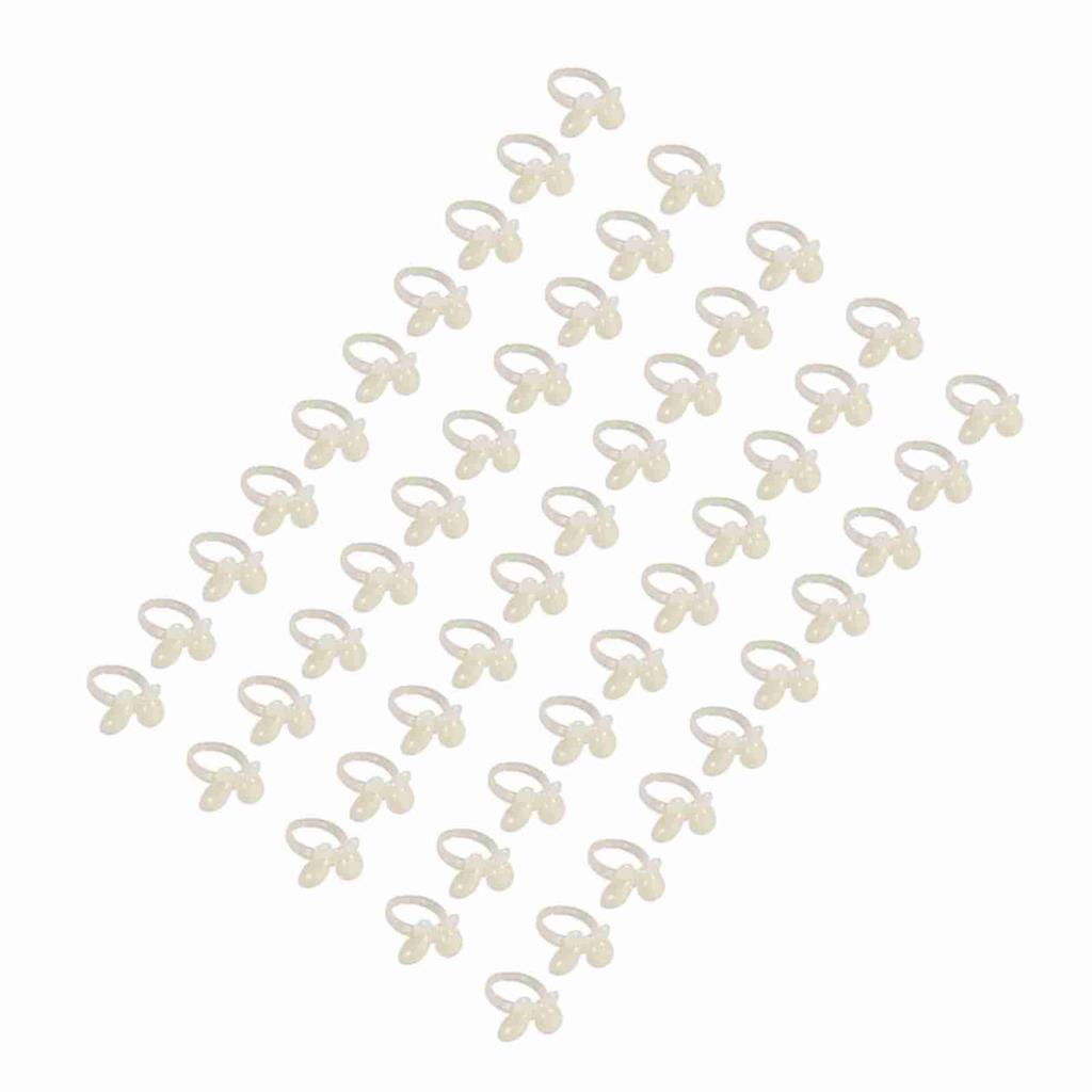 50PcsSet Nail Chart Ring Wearable Manicure Gel Bottle Color Displaying (Beige Butterfly)