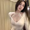 Halterneck Lace Design Top for Women New Autumn and Winter Bottoming Shirt with High-end Feel and Can Be Worn Outside