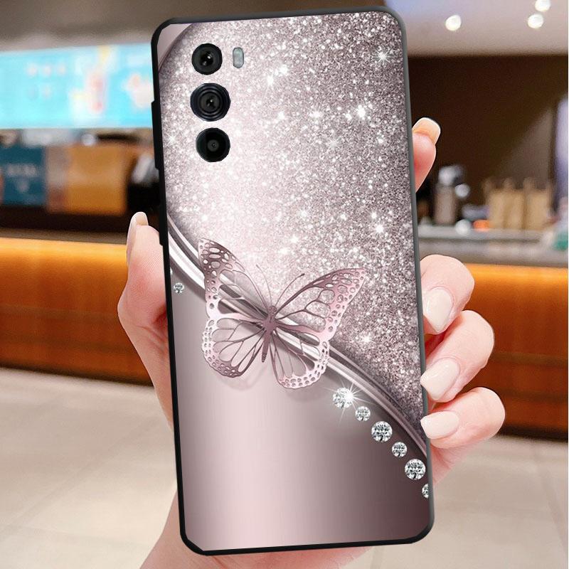Phone Case For Motorola Edge 50 40 Pro 60 50 40 30 Ultra Neo Fusion Moto G85 G72 G53 G54 G84 G13 G32 Love Pink Gold Rose