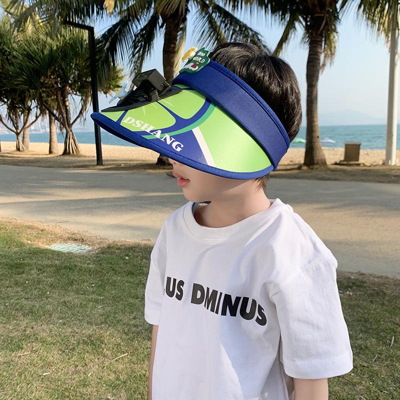 Summer Boys and Girls Baby Cool Hat Sun Hat Empty Top Electric Fan Hat Children Sun Protection Hat Boy Sun Hat