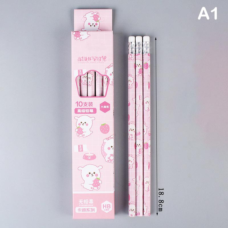 

Набор из 10 графитовых карандашей Корейские Каваи Канцелярские карандаши для детей Школьное письмо Рисование Художественные принадлежности синий