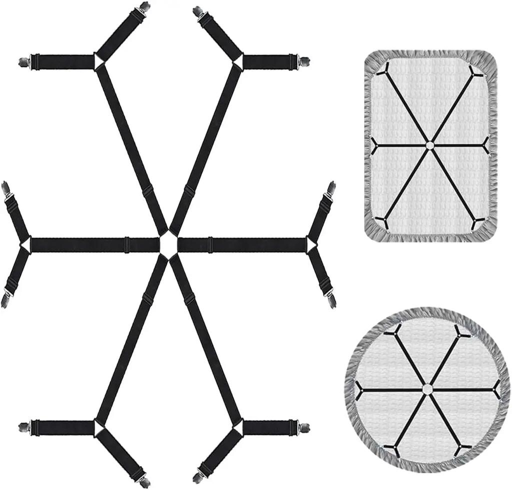12 Clips Elastic Bed Sheet Grippers Belt Fastener Non-Slip Strap Mattress Clip Fasteners Cover Blankets Grippers Organize Gadget