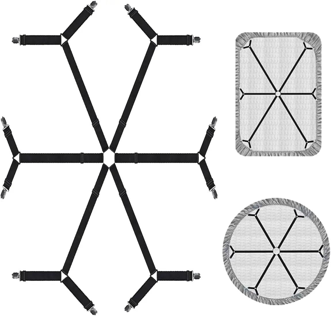 

12 зажимов для эластичных простыней, застежка на ремне, нескользящий ремень, зажимы для матраса, застежки, чехлы, одеяла, захваты, организуйте гаджет чёрный