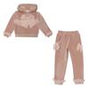 Caramelo Kids Girls Velvet Hoodie And Joggers Set