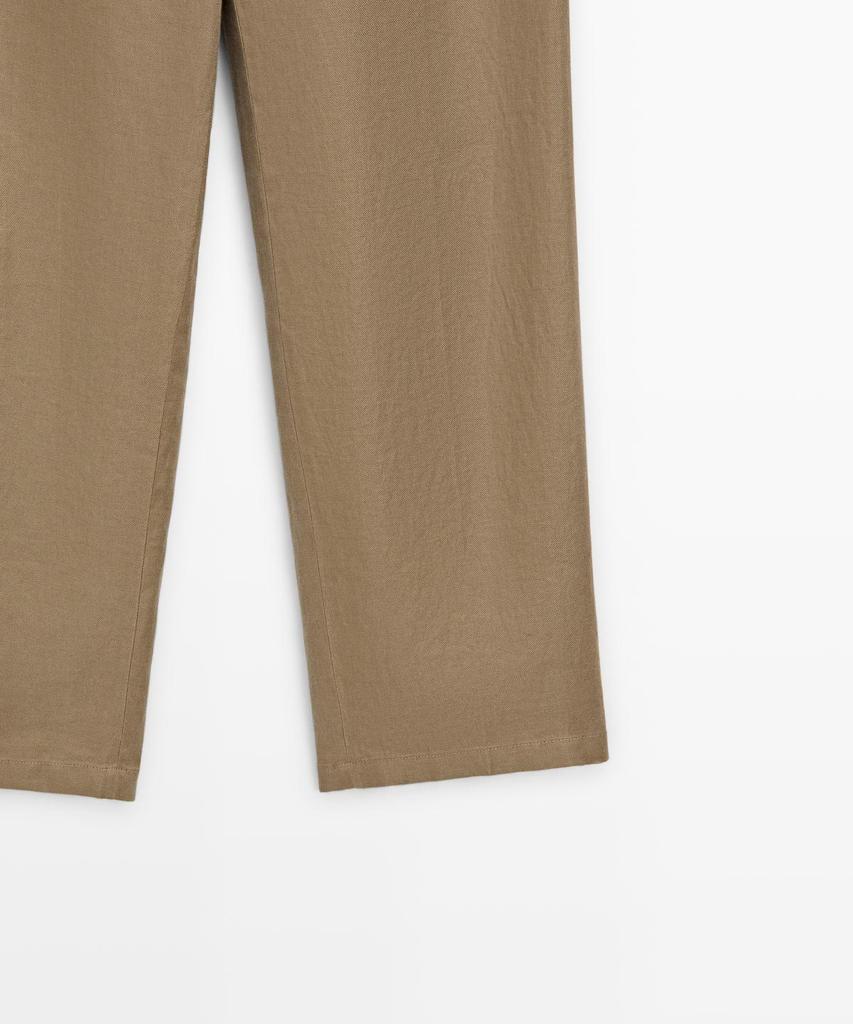 Masimodutti 100% Linen Wide Leg Stretch Pants