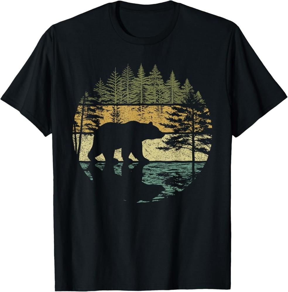

Retro Forest Bear Outdoors Nature Women Men Vintage Graphic unisex T-Shirt 2XL