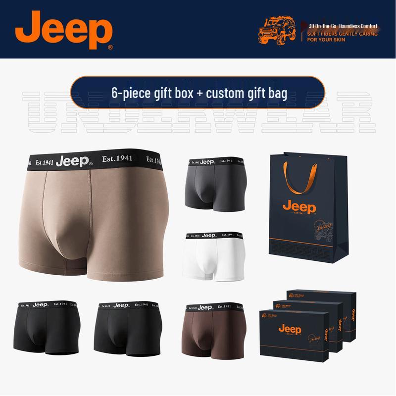 JEEP Men s Combed Cotton Antibacterial Boxer Briefs 6-Pack 3XL