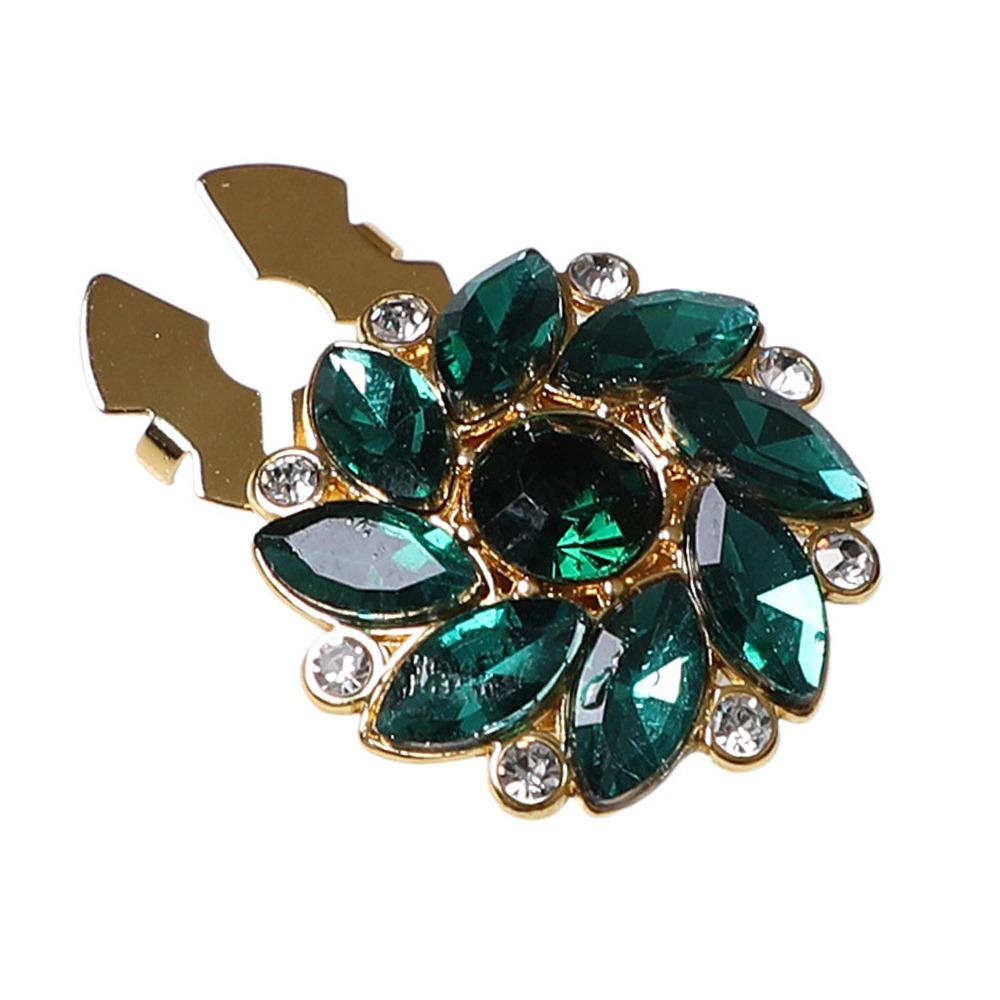 1PC DIY Sewing Pearl Flower Button Covers Alloy Golden Base Shirt Button Clip Detachable Clip-On Handwoven