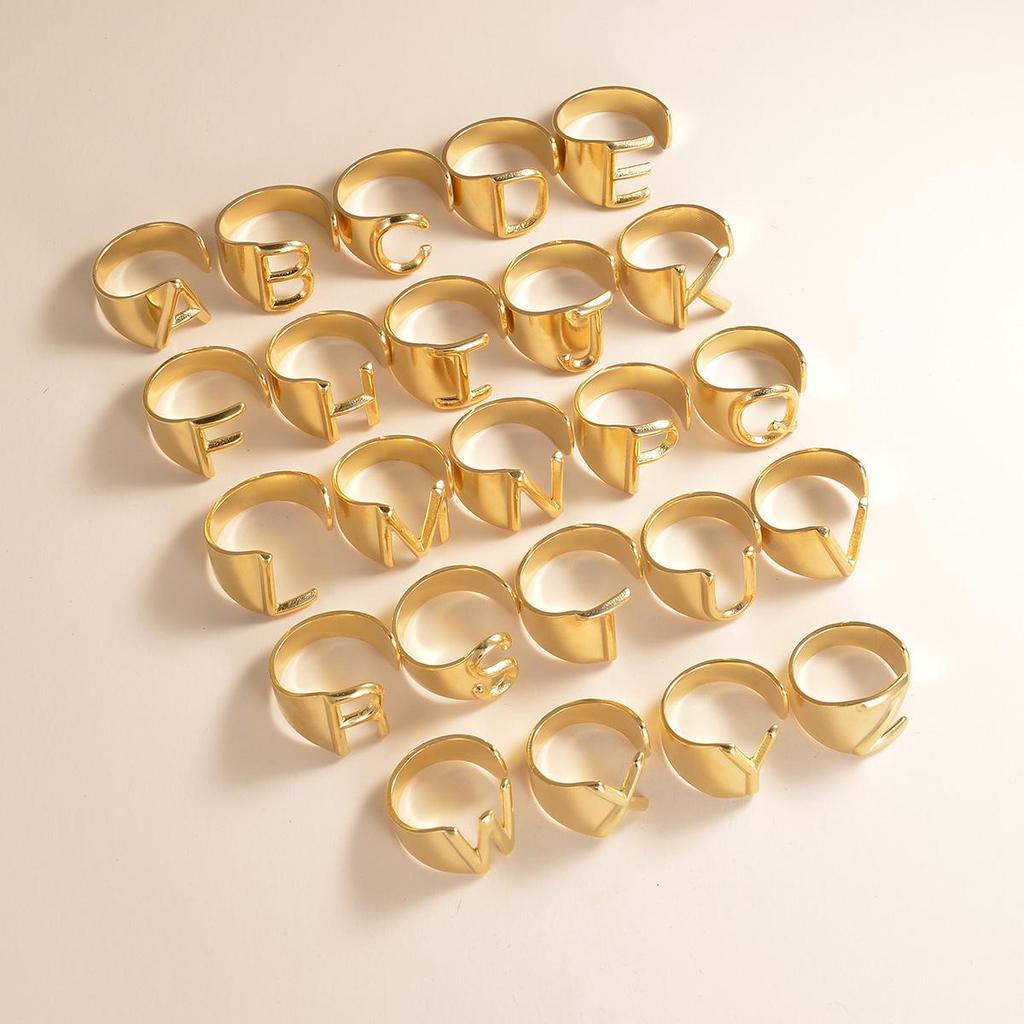 Retro Style 26 Letter Openable Couple Rings – Cool, Stylish, and Personal for Girls and Couples